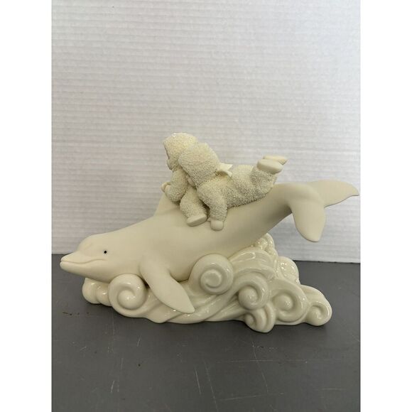 Department 56 Snow Babies " Ride The Waves" Retired Figurine H7" X L10" EUC - Picture 2 of 7